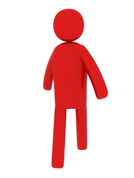 Hombre rojo caminando - Temas sociales — Foto de Stock