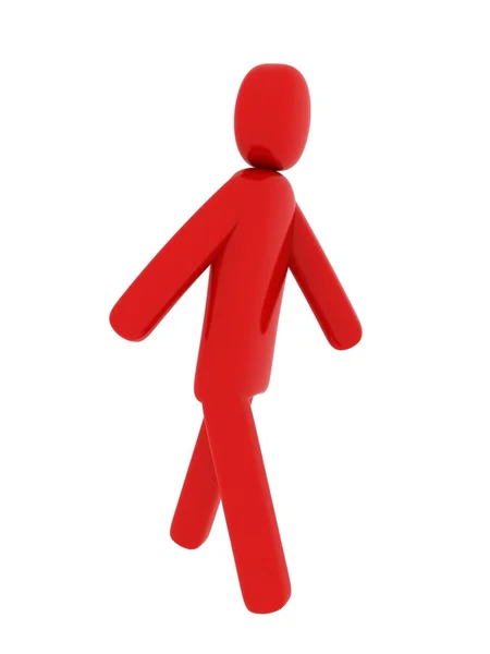 Homem vermelho andando - Temas sociais — Fotografia de Stock