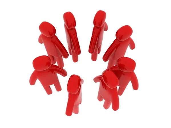 Red men walking around - Social Themes — Stock Photo, Image