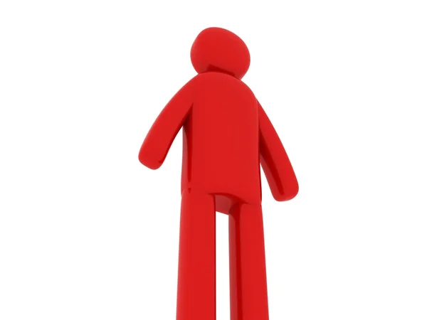 Červený muž stojící - sociální motivy — Stock fotografie