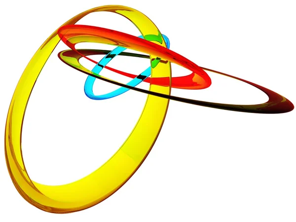 Многоцветные стеклянные кольца — стоковое фото