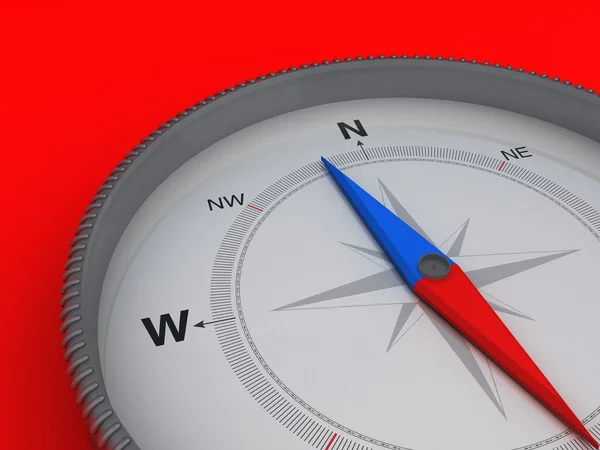 stock image Compass On The Red Background