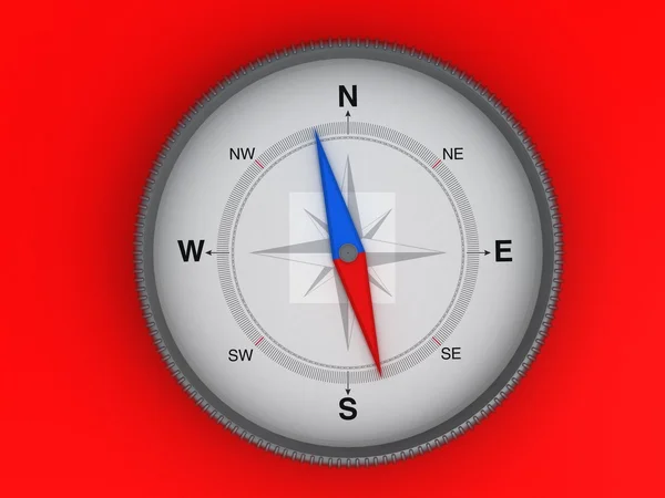 stock image Compass On The Red Background