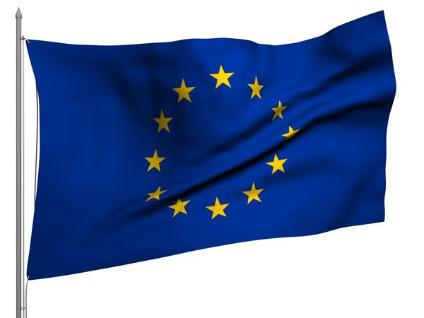 Flying Flag of European Union - All Flags Collection