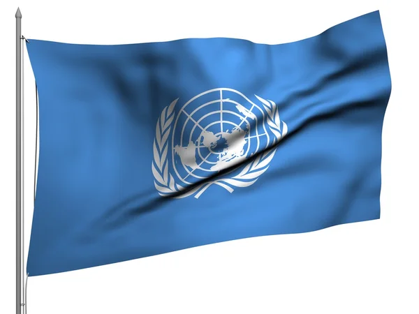 Flying Flag of United Nations - All Flags Collection — Stock Photo, Image