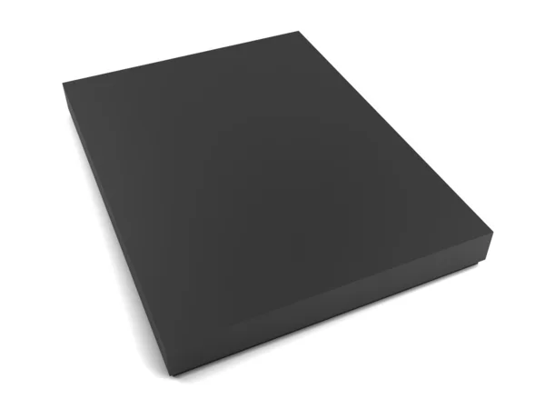 Caja negra aislada sobre fondo blanco — Foto de Stock