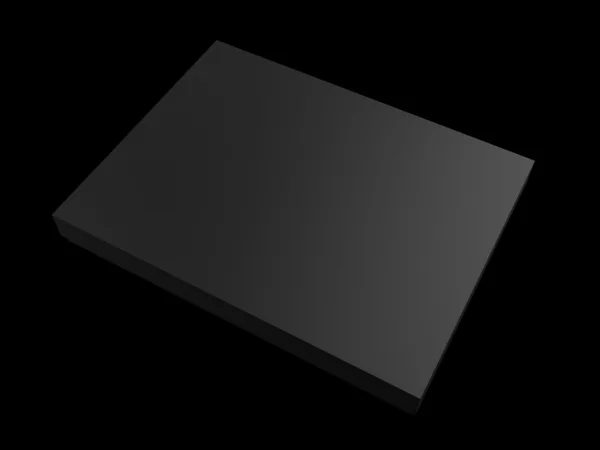 Caja negra sobre fondo oscuro — Foto de Stock