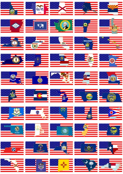 Coats of arms of states of the USA — Stock Photo, Image