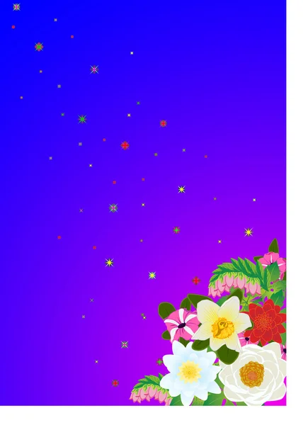 Kwiaty i gwiazdy — Zdjęcie stockowe