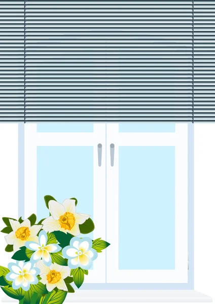 Fleurs dans la fenêtre — Photo