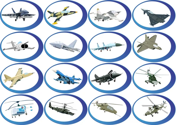 Iconos de la aviación militar — Foto de Stock