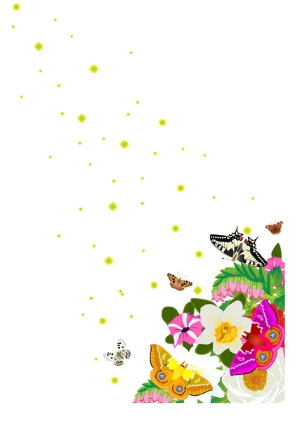 Αστέρια, πεταλούδες και λουλούδια — Φωτογραφία Αρχείου