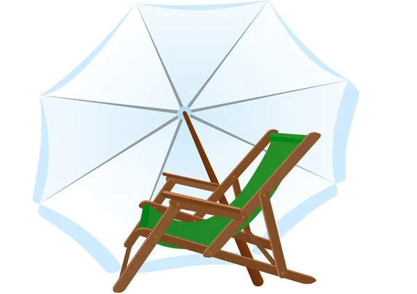 Sunbeds and parasol — Stock Photo, Image