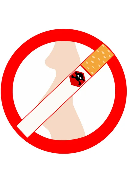 Запрет на курение во время беременности — стоковое фото