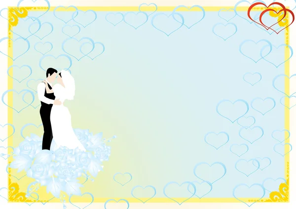 Les mariés dans les fleurs — Image vectorielle