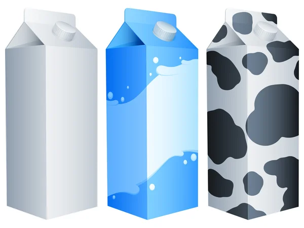 Mjölkförpackningar. — Stock vektor