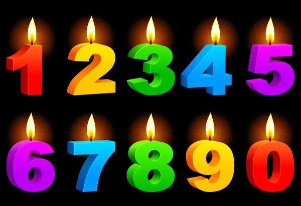 Nummerierte Kerzen. — Stockvektor