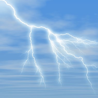 The blue sky with lightning clipart