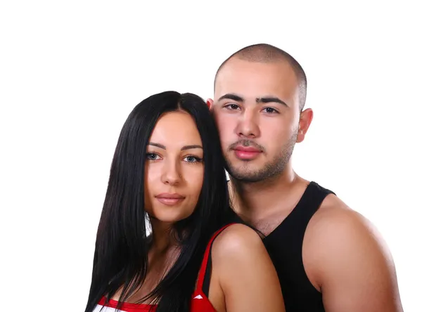 Lyckliga unga etniska paret leende — Stockfoto