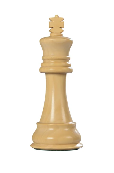 Trä schack: King (vit) — Stockfoto
