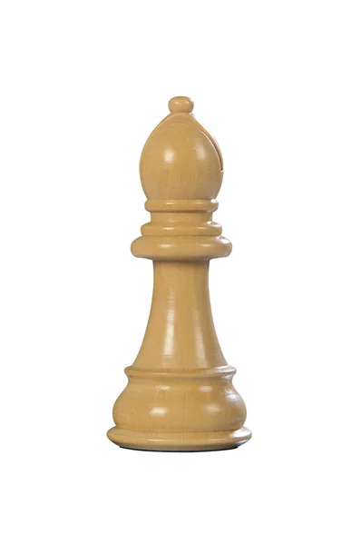 Houten schaak: bisschop (wit) — Stockfoto