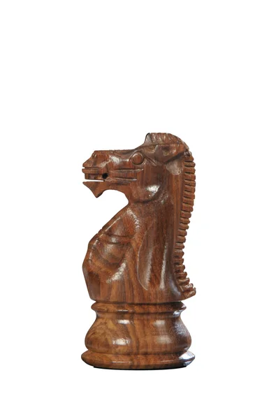 Dřevěné šachy: kůň (černá) — Stock fotografie