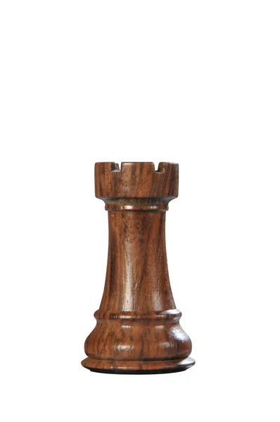 Деревянные шахматы: ладья (черный ) — стоковое фото