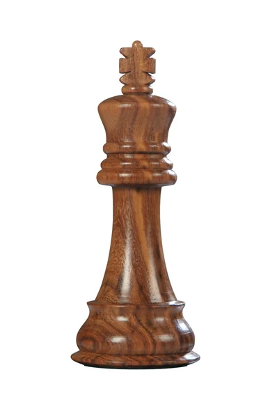 Drewniane szachy: Król (czarny) — Zdjęcie stockowe
