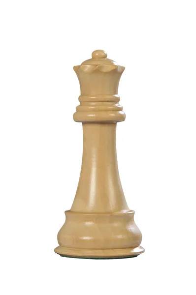 Дерев'яні шахи: Королева (білий) Ліцензійні Стокові Фото