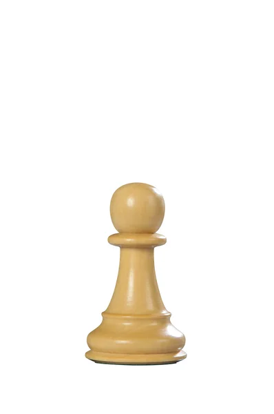 Dřevěné šachy: Pěšec (bílá) Stock Obrázky