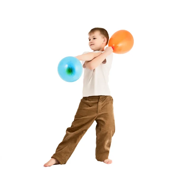 En pojke och ballonger — Stockfoto
