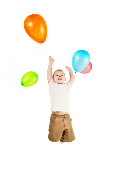 Um rapaz e os balões — Fotografia de Stock