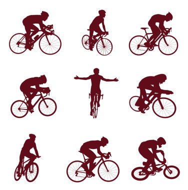 Bicyclist silhouettes clipart