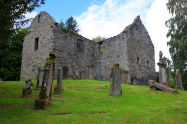 Gothic old cemetery in Blair castle area clipart