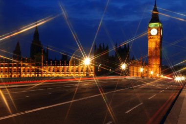 Big Ben and the House of Parliament at night, London, GB clipart