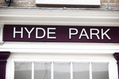 hyde Parkı işaret Londra, İngiltere'de yakın çekim