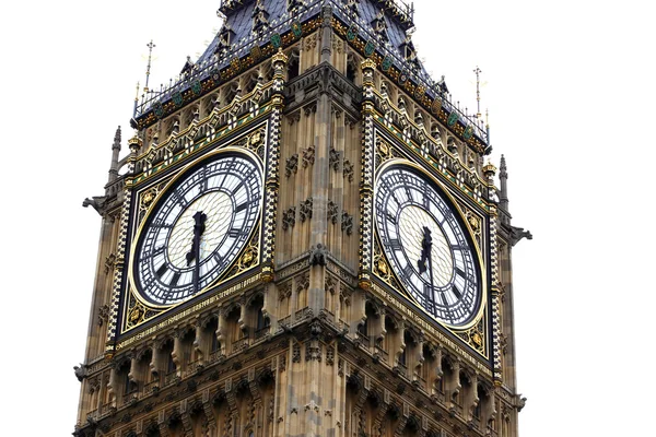 Big Ben aislado en blanco, arquitectura gótica de Londres, GB — Foto de Stock