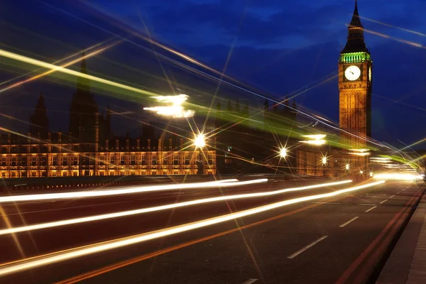 Big Ben e a Casa do Parlamento à noite, Londres, Reino Unido — Fotografia de Stock