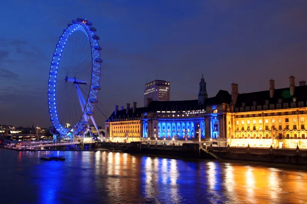 stock image Night view of London Eye, UK