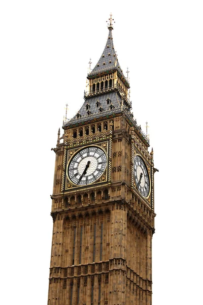 Big Ben isolé sur blanc, architecture gothique londonienne, GB — Photo