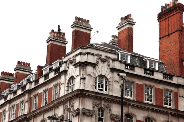 Klassisch viktorianische Häuser mit Rohren auf dem Dach, London, Bäcker — Stockfoto
