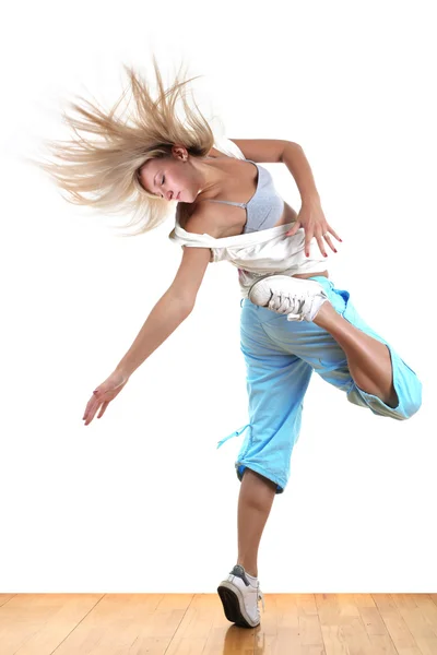 Vrouw moderne danser in balzaal — Stockfoto