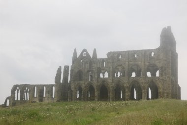 derin sis, yıkık benedictine abbey alınan whitby abbey Kalesi