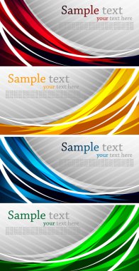 Set of abstract bright banners clipart