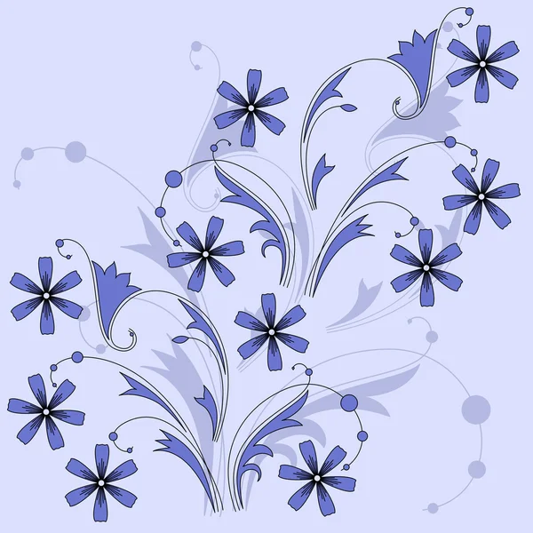 Синие цветы . — стоковый вектор
