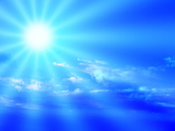 Blauer Himmel und Sonnenstrahl — Stockfoto
