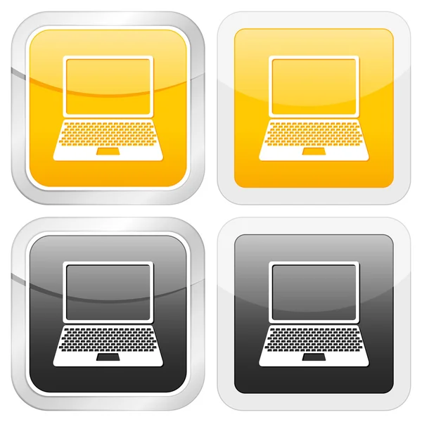 Ikona kwadrat laptop — Wektor stockowy