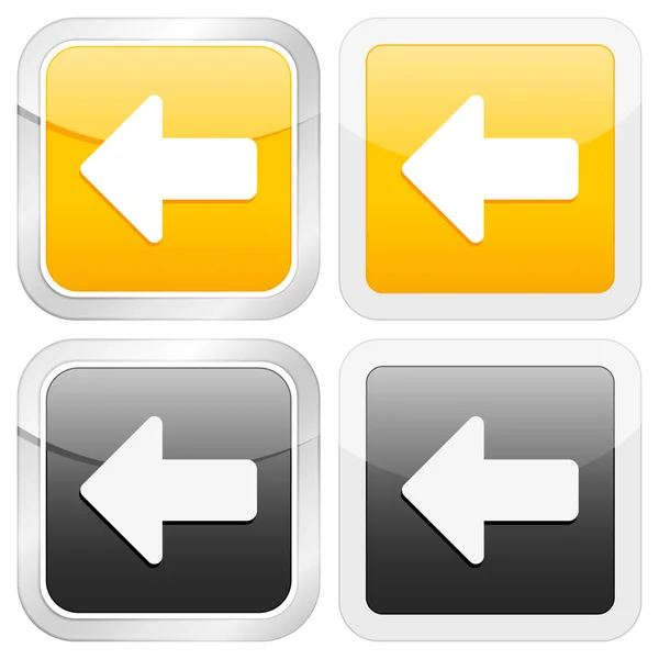 Négyzet alakú ikon nyíl balra — Stock Vector