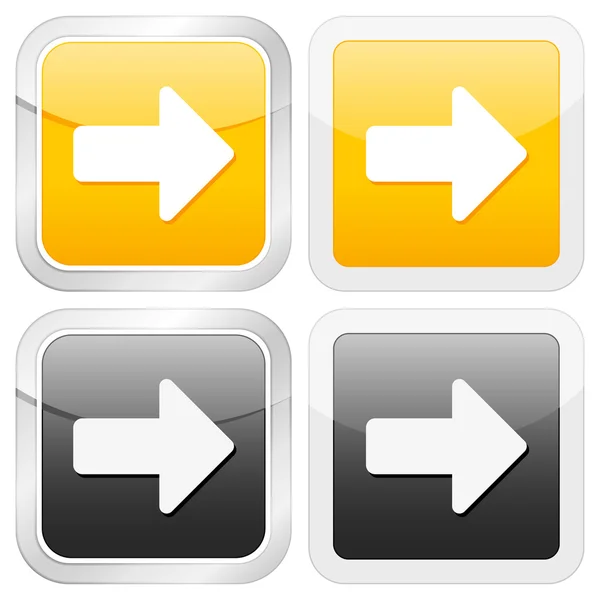 Négyzet alakú ikon nyíl jobbra — Stock Vector