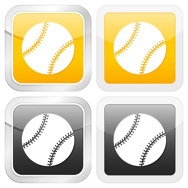 Icono cuadrado de béisbol — Archivo Imágenes Vectoriales
